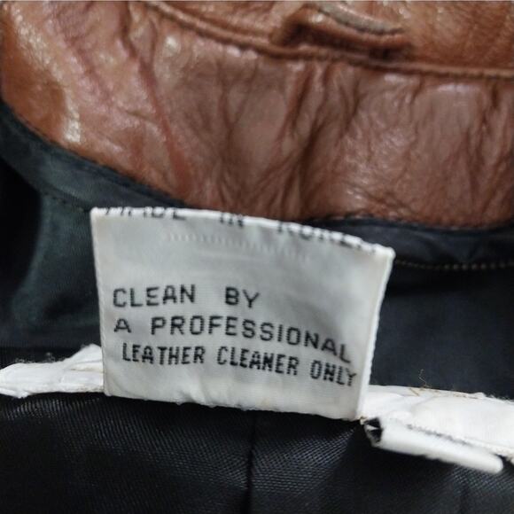 ROAMAN'S! EXQUISITE BLACK & BROWN GENUINE LEATHER GEOMETRIC JACKET, COAT! SZ 1X - Picture 11 of 12